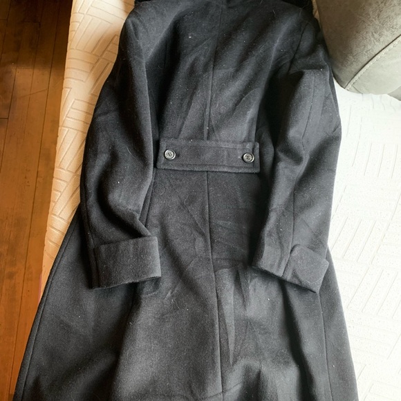 Ralph Lauren womens fall winter coat black fur collar size 8 petite - Picture 3 of 5